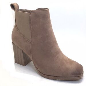 Pierre Dumas Womens Cammy-8 Taupe Faux Suede Ankle Boot